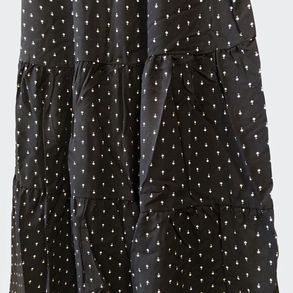 NEW The Nines by Hatch Maternity Dress Black Rayon Sleeveless Tiered Midi Size S - Picture 7 of 12